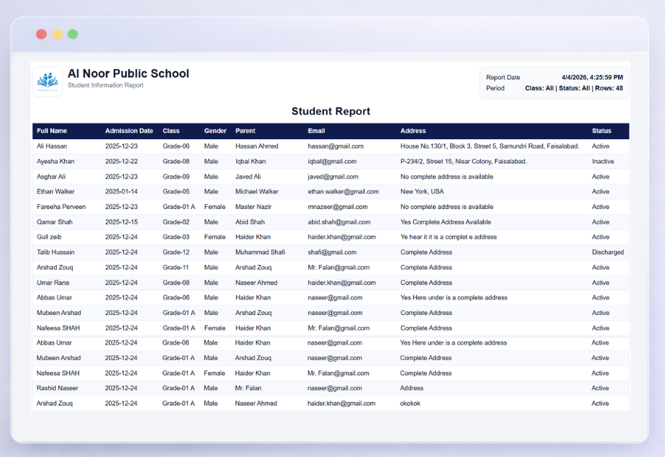 Receipt Document Output